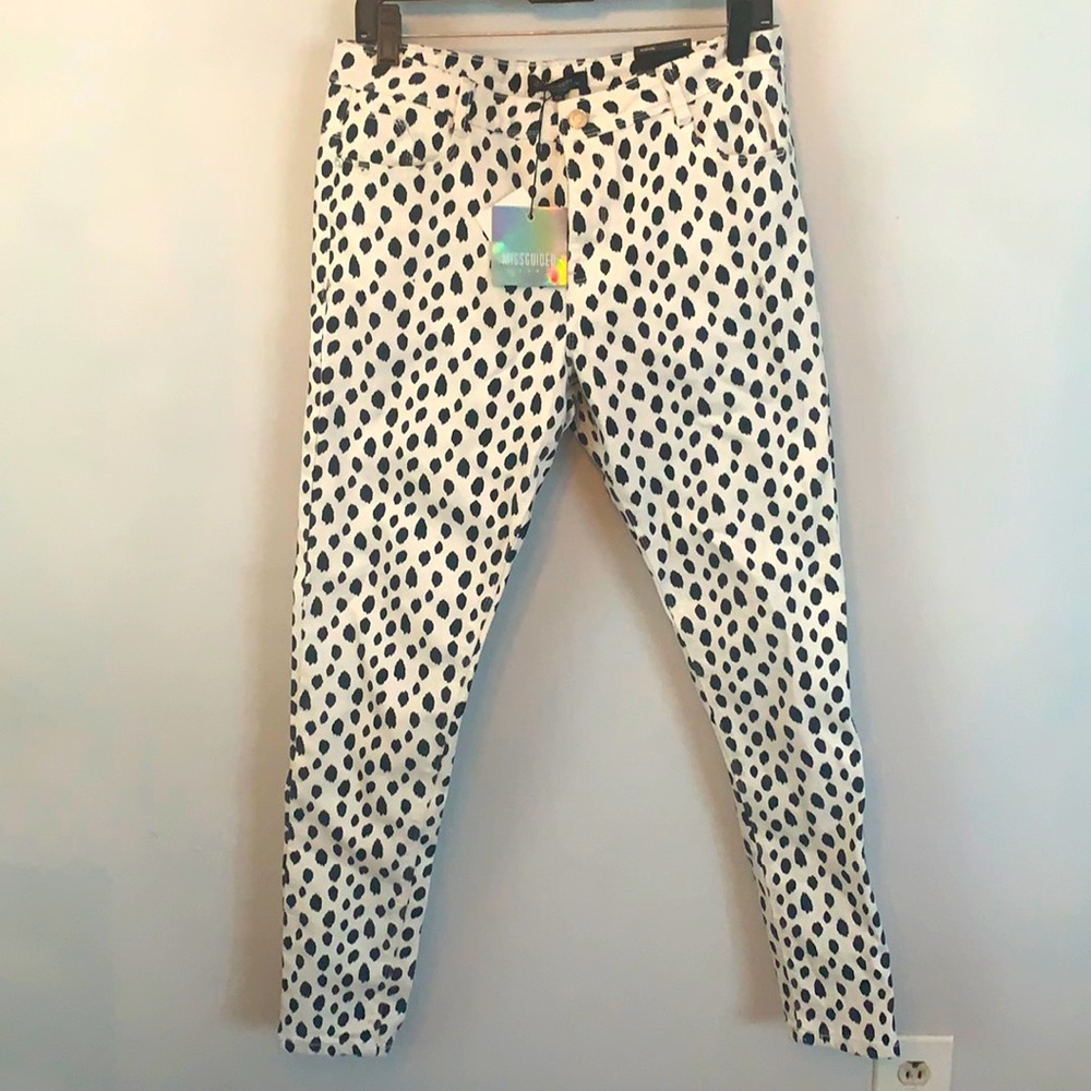 Black and white denim jeans